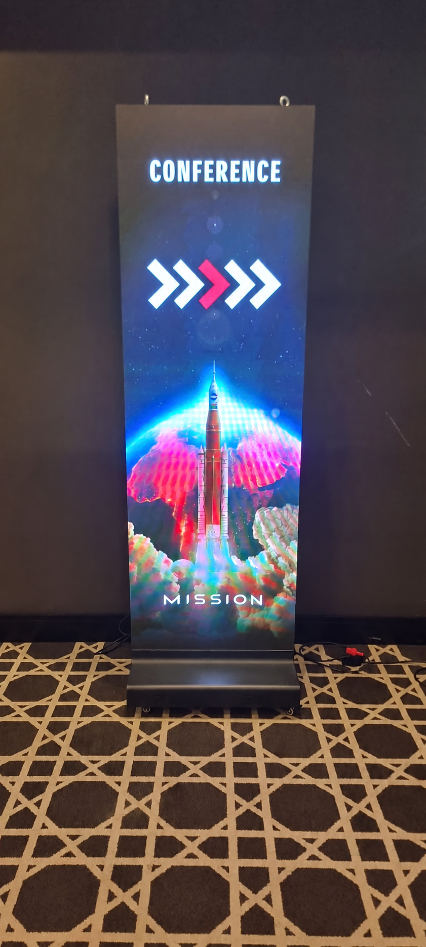 LED poster screens at a professional event