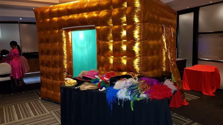 Guests enjoying a photo booth experience